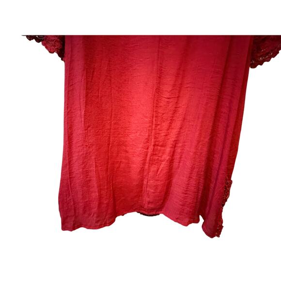 New York & Company Women’s Dark Orange Midi Shift Dress With Crochet Size L - Picture 9 of 14